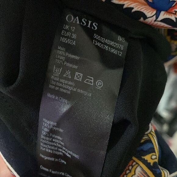 Oasis V Neck Paisley Print Colorful Floral Shift Dress - Picture 8 of 9